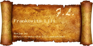 Frankovits Lili névjegykártya