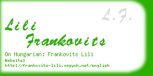 lili frankovits business card
